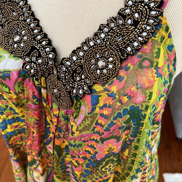 River Island vibrant print semi sheer maxi - Picture 6 of 6